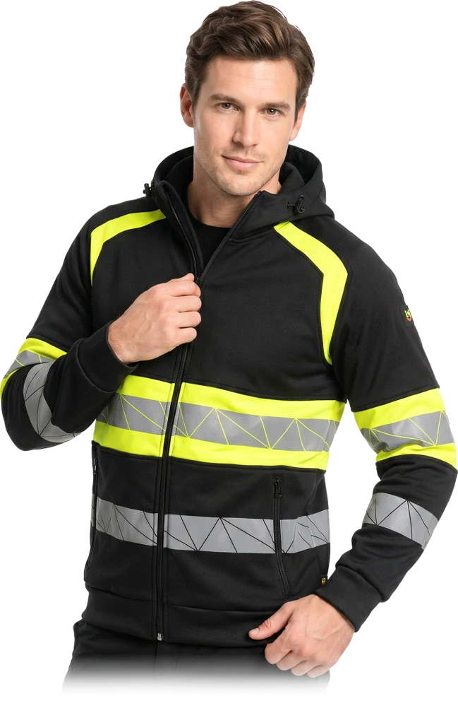 Leber&Hollman RAUTEX mikina HI-VIS Black/Yellov