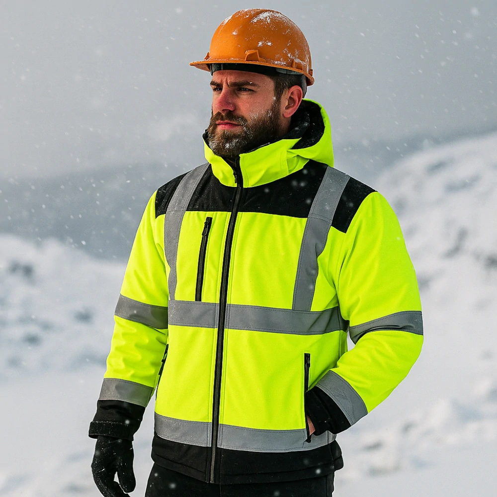 Madeva MATANE HV Reflexná zimná Soft-Shell bunda yellow