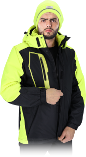 Reis HOLM BY reflexná zimná bunda čierna/žltá