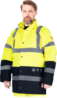 Reis JYG reflexná zimná bunda žltá/modrá