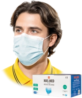 Reis MAS MED N Uni jednorazová lekárska rúška 3vrstvová II R modrá 50 Ks
